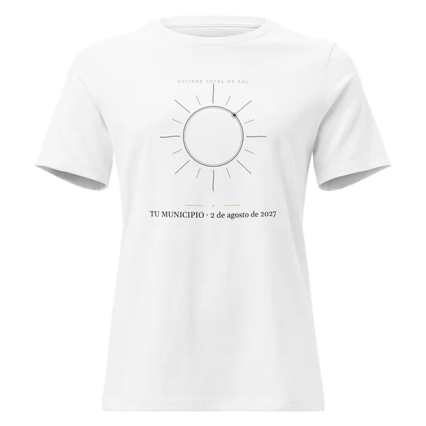 T-Shirt zur Sonnenfinsternis · Damenschnitt, Motiv „Korona“, in weiß