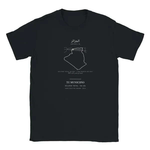 T-shirt de l’éclipse · enfant, motif « Édition Algérie », en noir
