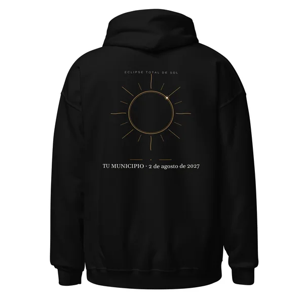 Hoodie de l’éclipse · recto verso, motif « Couronne », en noir