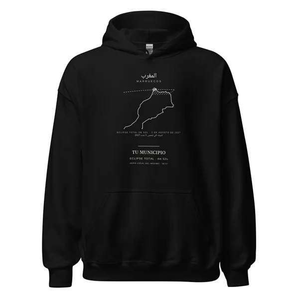 Eclipse hoodie, “Morocco edition” design, in black