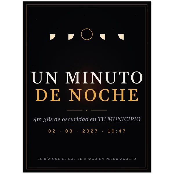 Affiche de l’éclipse, motif « Une minute de nuit »