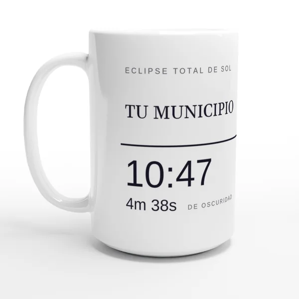 Grand mug de l’éclipse, motif « La ligne de la totalité »