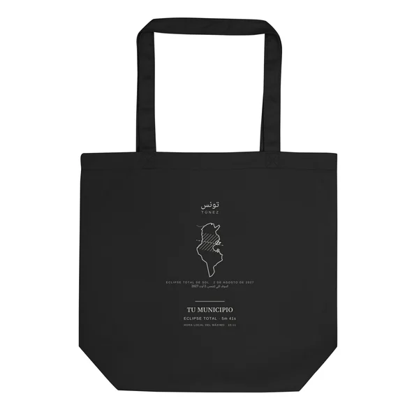 Tote bag de l’éclipse, motif « Édition Tunisie », en noir