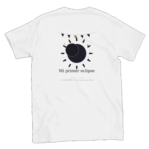 T-shirt de l’éclipse · recto verso, motif « Ma première éclipse », en blanc