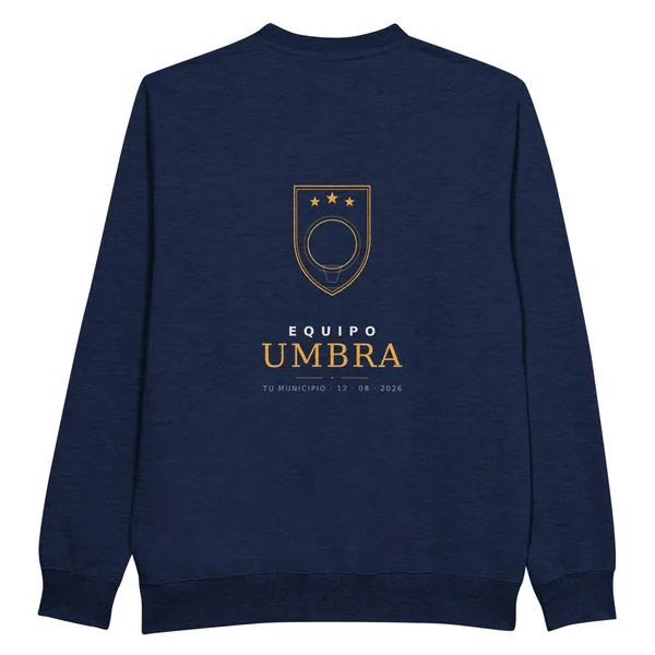 Sweat de l’éclipse · recto verso, motif « Équipe Umbra », en bleu marine