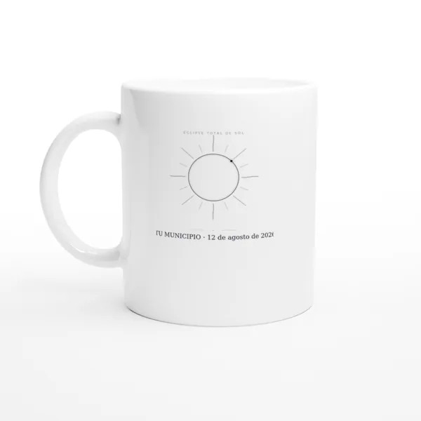 Eclipse mug, “Corona” design, in white