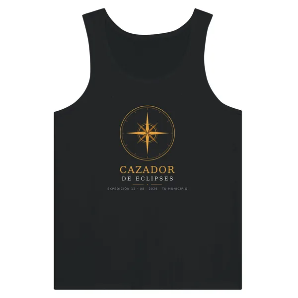 Eclipse tank top, “Eclipse chaser” design, in black