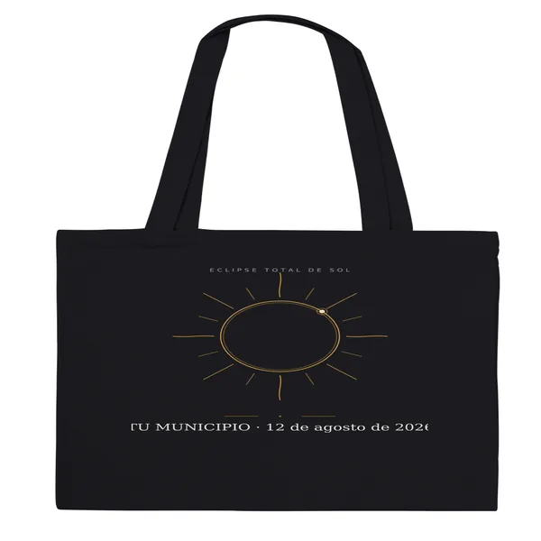 Tote bag de l’éclipse, motif « Couronne », en noir